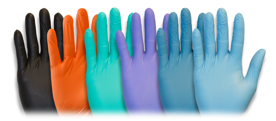 Why do nitrile gloves have different colors