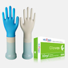 Transparent Blue Pre-powdered Vinyl Synthetic Disposable Gloves