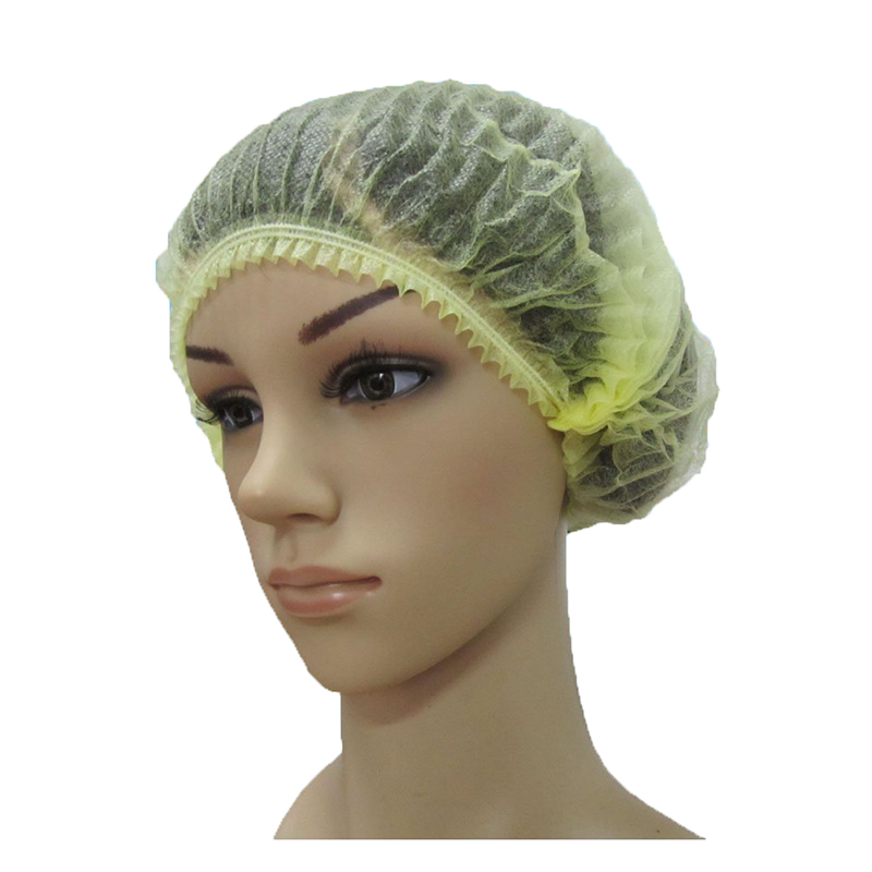Yellow hypoallergenic disposable non woven bouffant hair net cap from China  manufacturer - Pidegree Medical