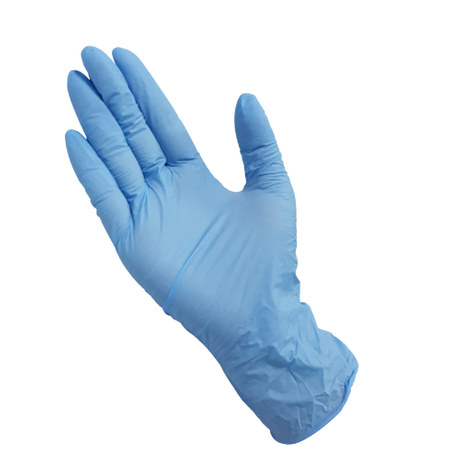 light blue nitrile gloves