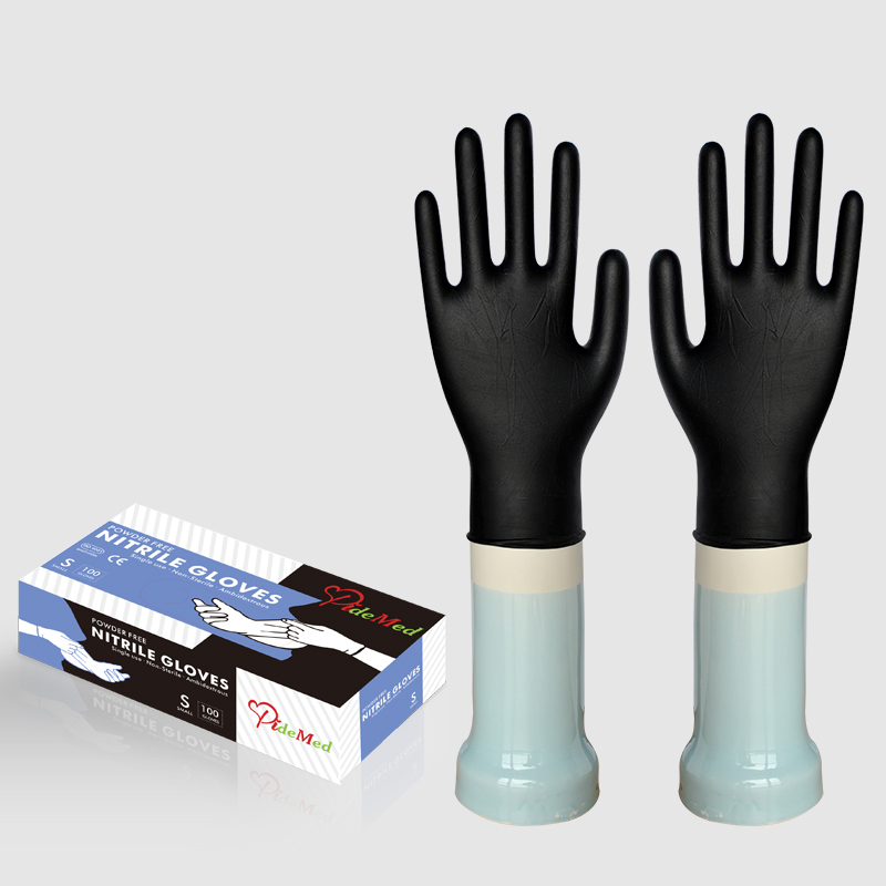 PideMed Powder Free Disposable Nitrile Gloves (Black)