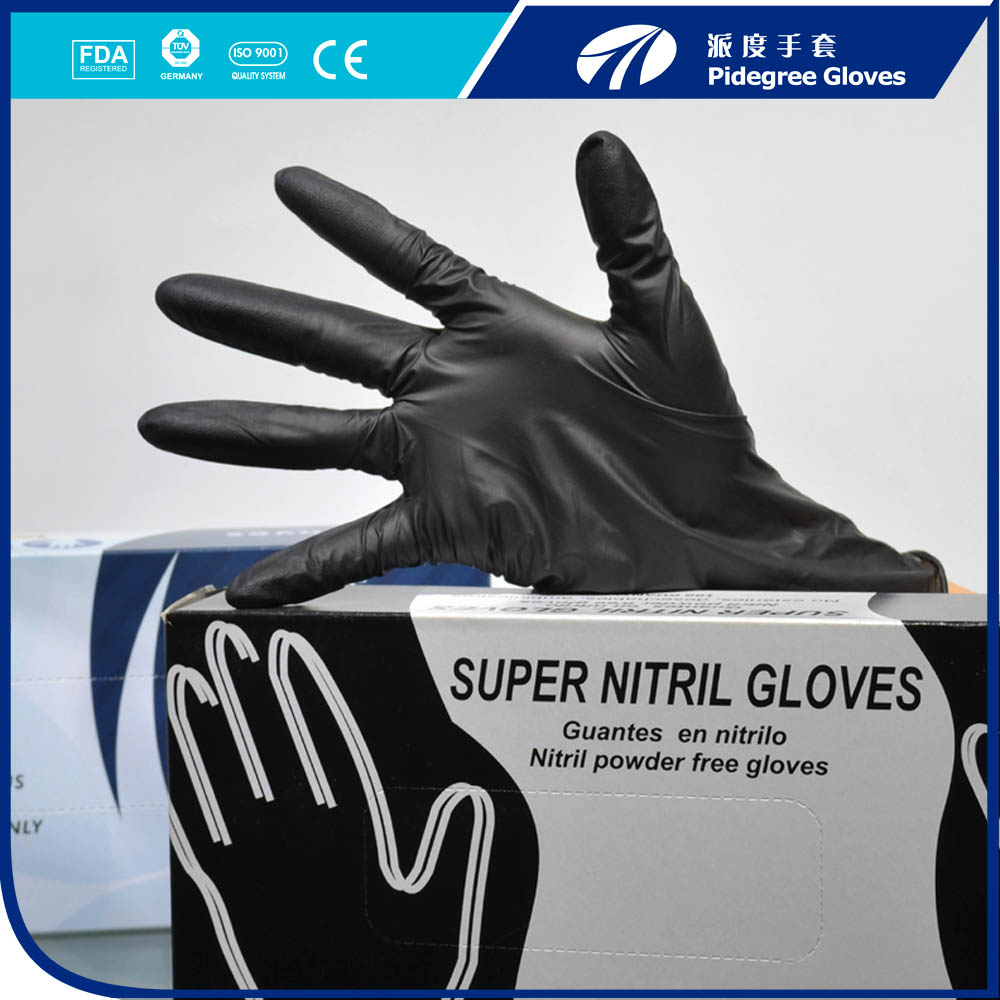 Black Nitrile Gloves (6 Mil, Powder Free)