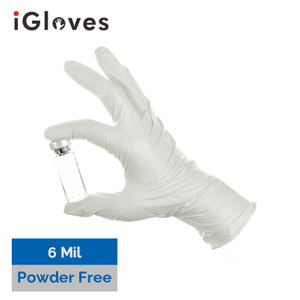 White Nitrile Gloves (6 Mil, Powder Free)