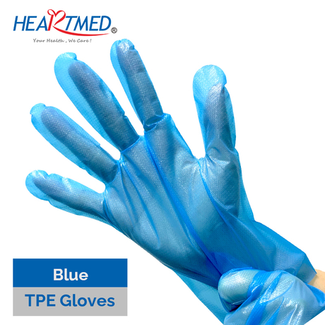 Blue Disposable TPE Thermoplastic Elastomer Gloves Pidegree