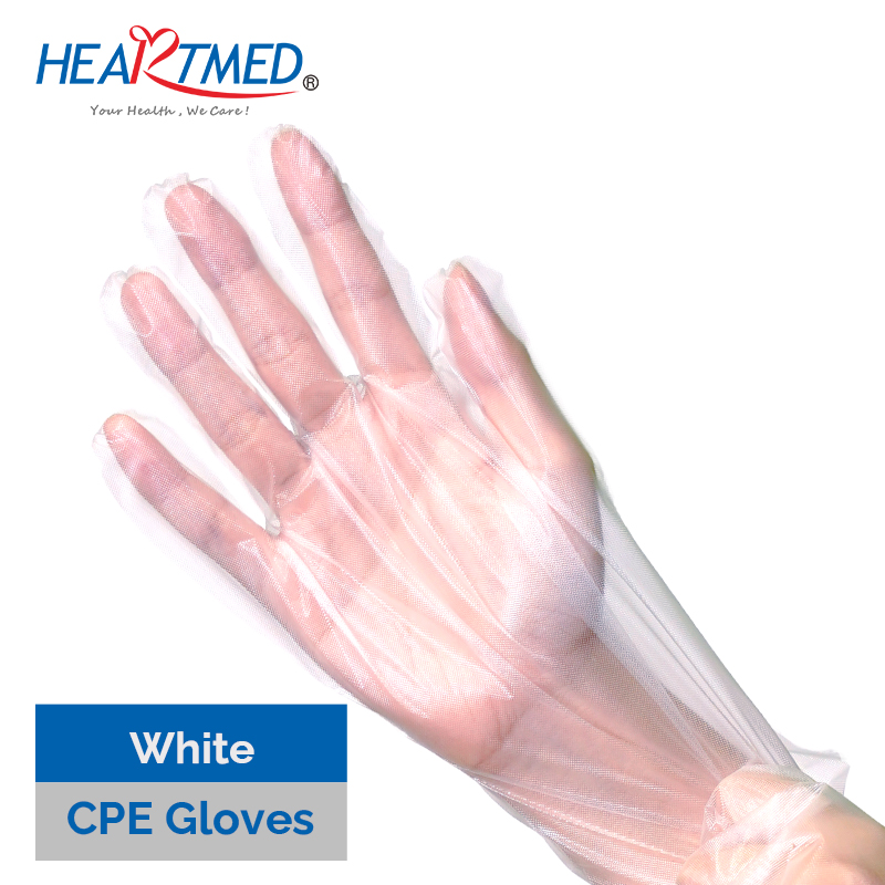 White Disposable CPE Cast Polythylene Gloves