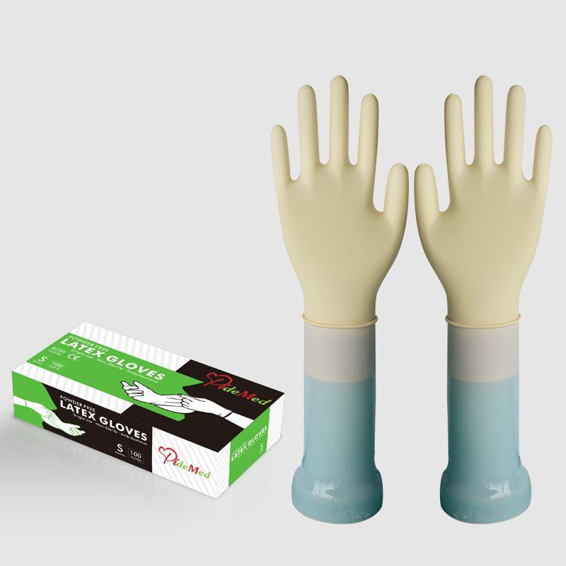 PideMed Powder Free Latex Disposable Gloves (Cream)