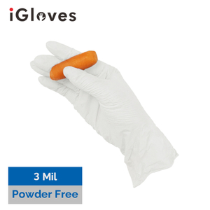White Nitrile Gloves (3 Mil, Powder Free)